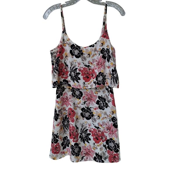 Abercrombie & Fitch Floral Mini Tank Sun Dress Size S Flowy Chest Overlay Ruffle - Picture 1 of 8
